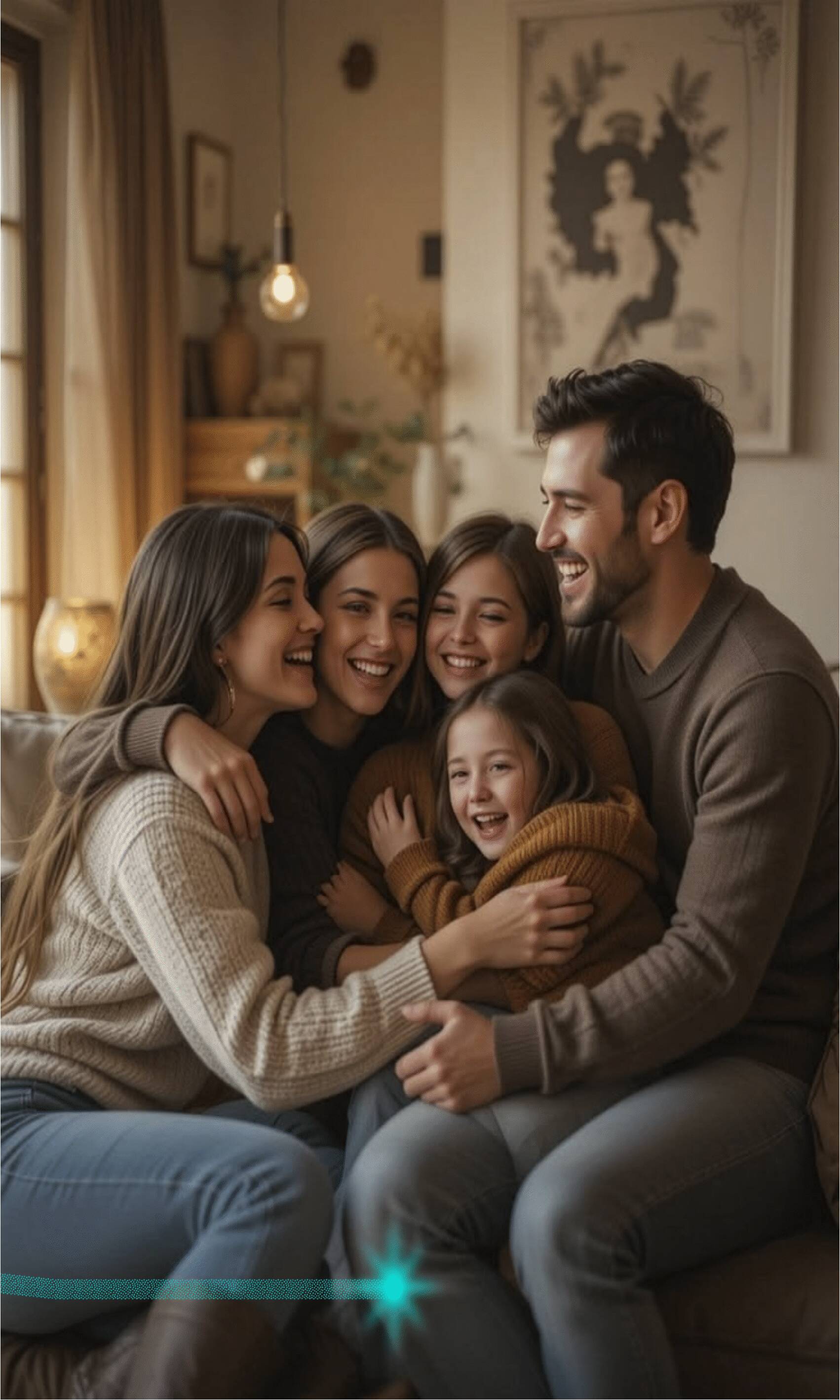 Familia abrazándose