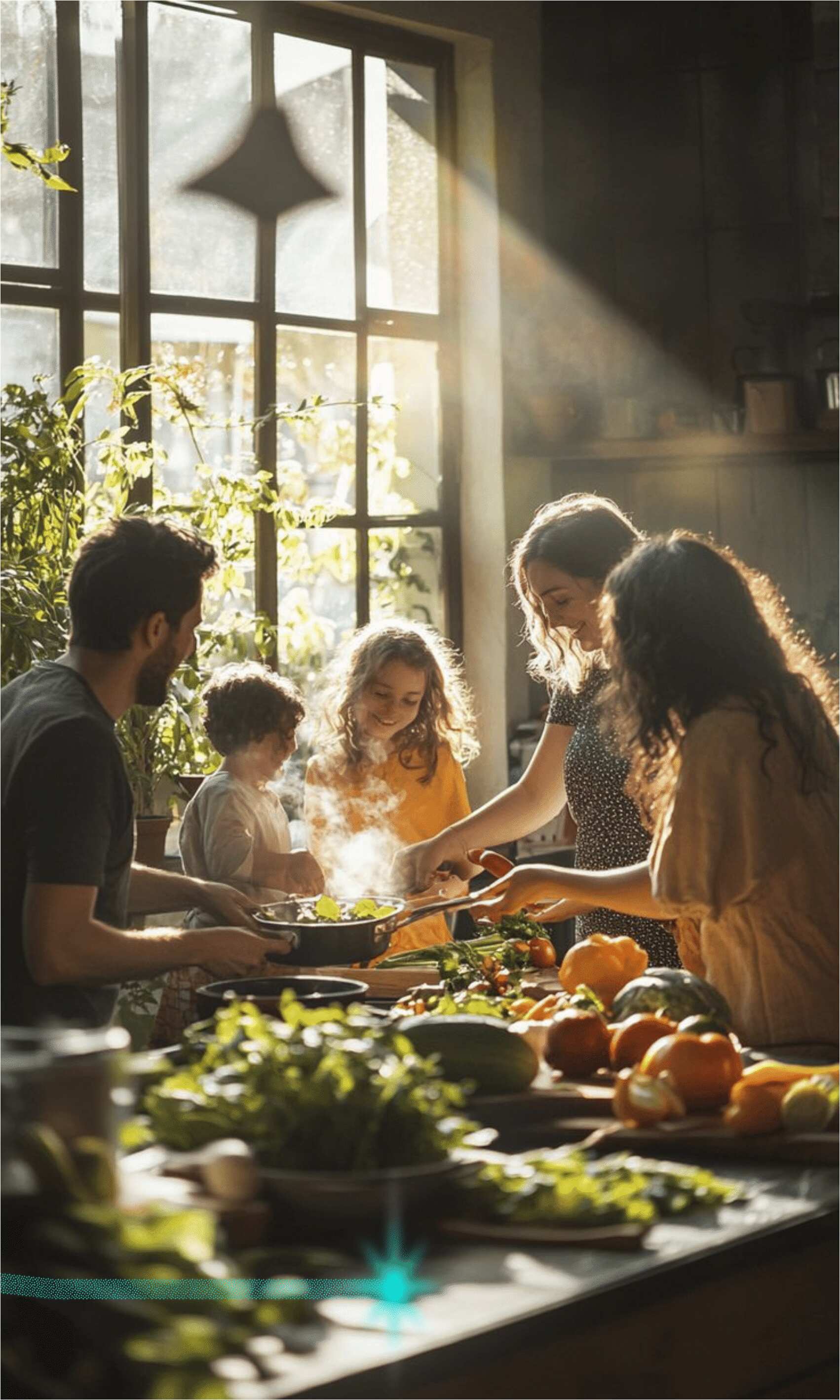 Familia cocinando
